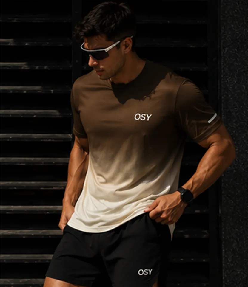 OSY Gradient Performance Tee - Mocha Fade