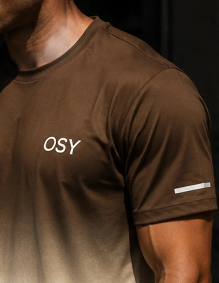 OSY Gradient Performance Tee - Mocha Fade