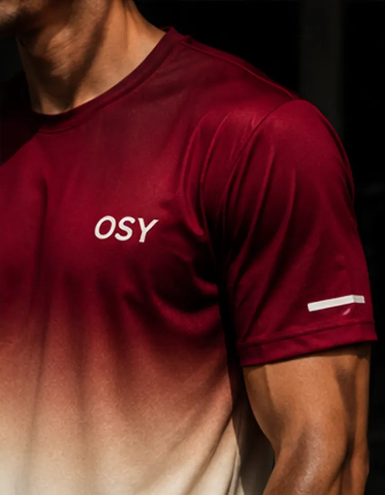 OSY Gradient Performance Tee - Burgundy Dusk