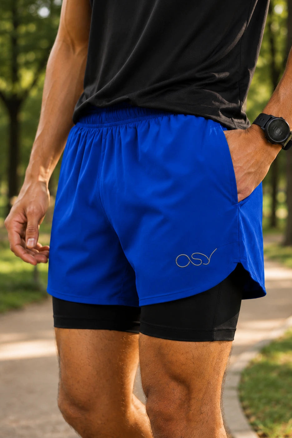 OSY Apex 2-in-1 Training Shorts - Electric Blue