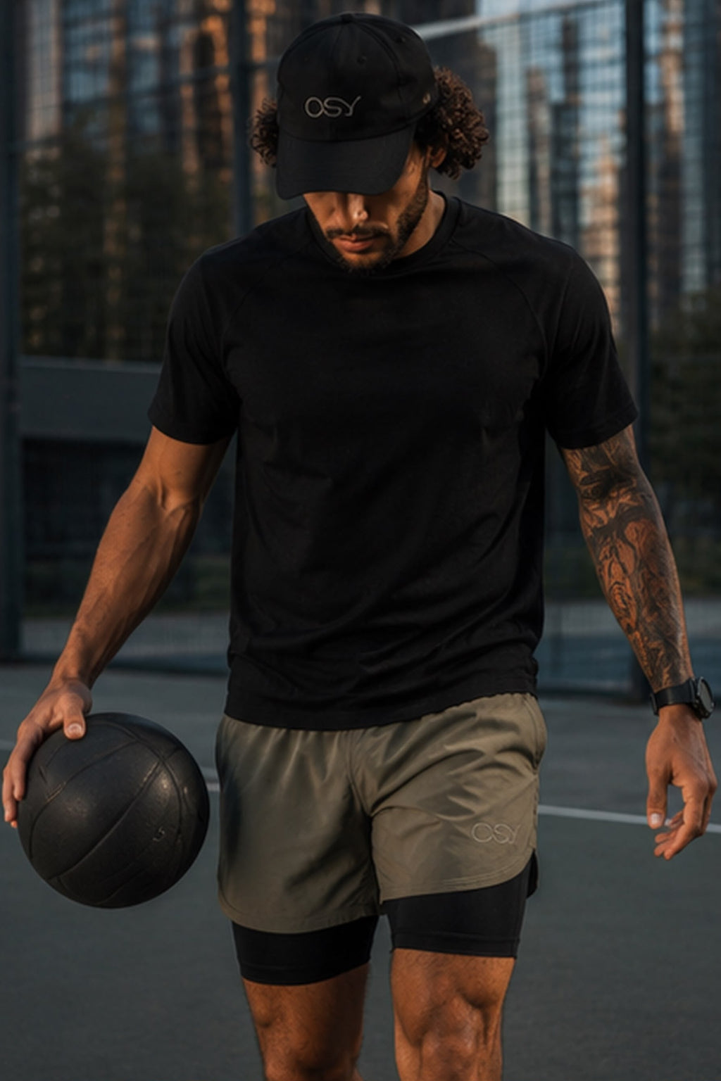 OSY Apex 2-in-1 Training Shorts - Storm Olive