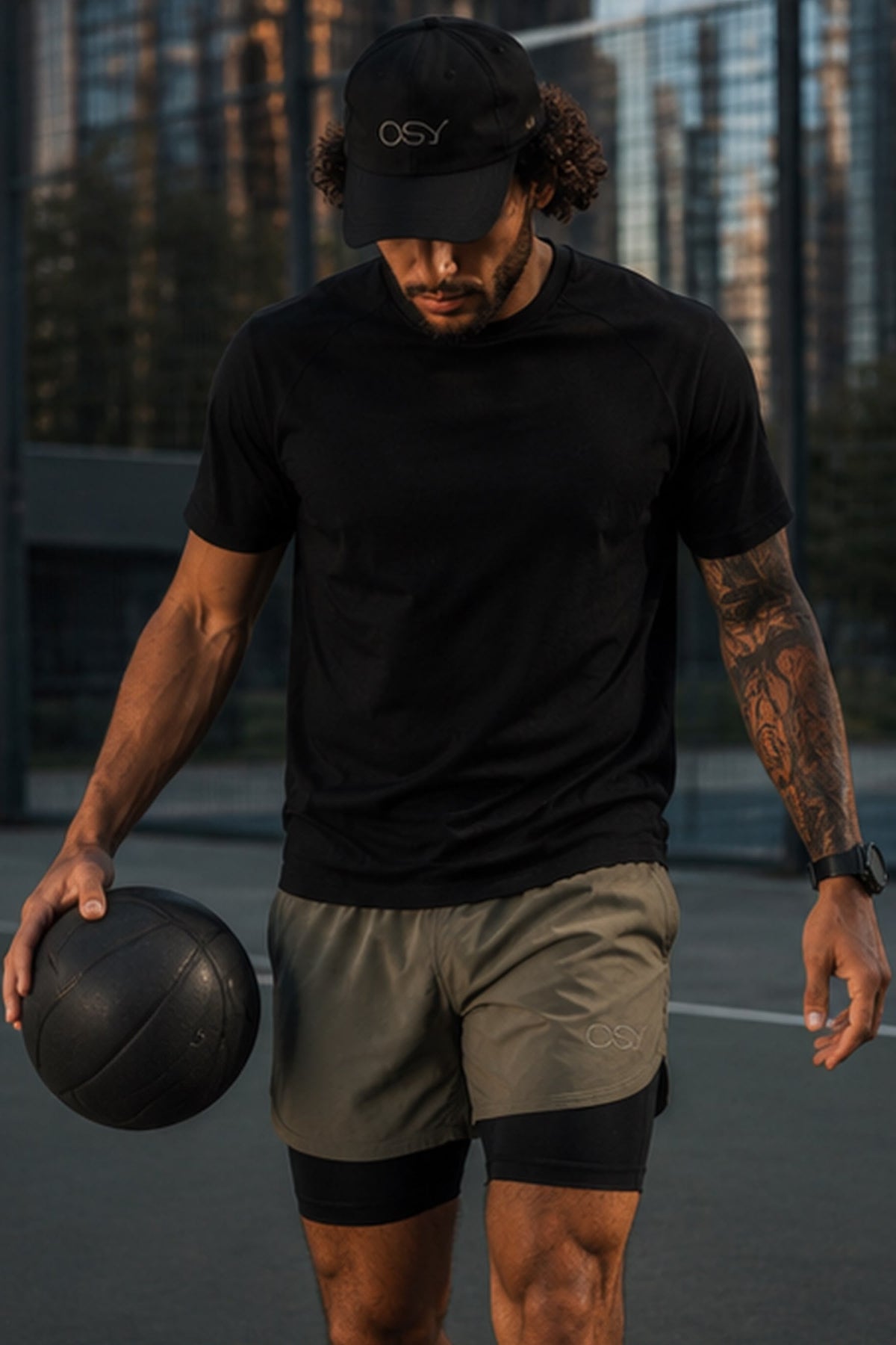 OSY Apex 2-in-1 Training Shorts - Storm Olive