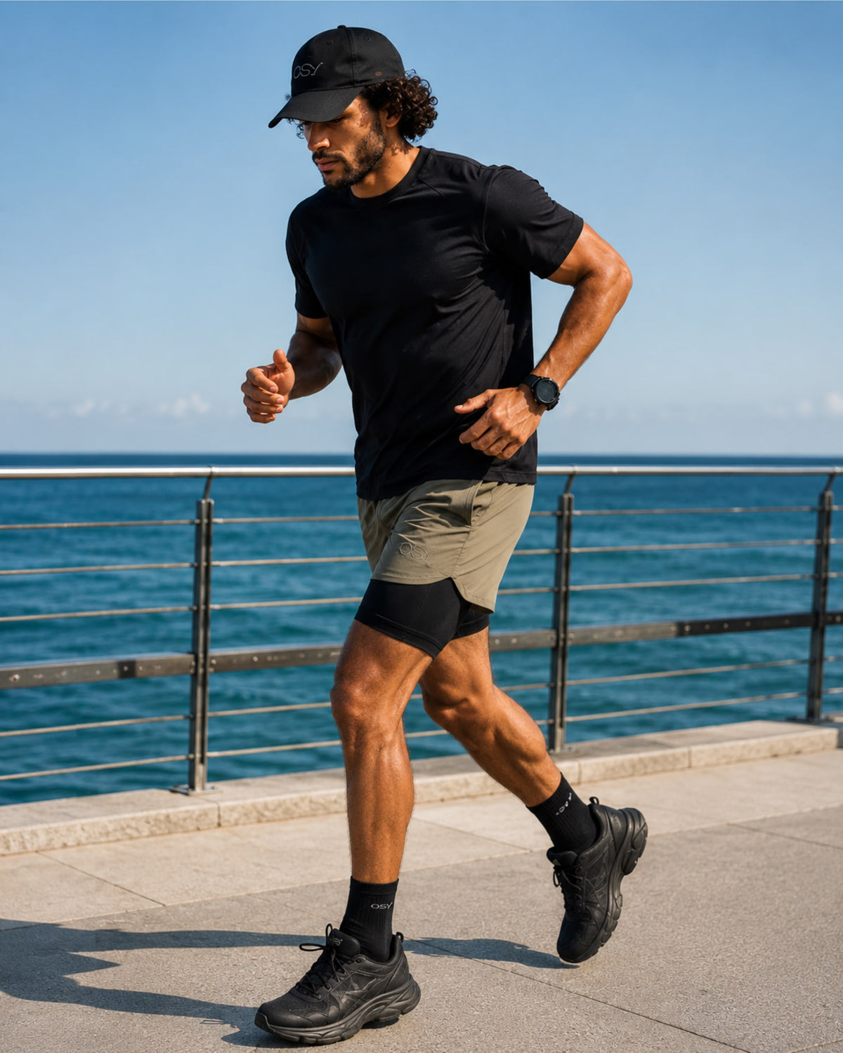 OSY Apex 2-in-1 Training Shorts - Storm Olive
