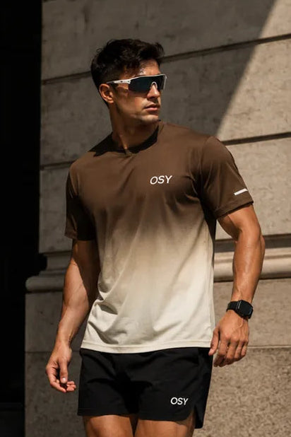 OSY Gradient Performance Tee - Mocha Fade